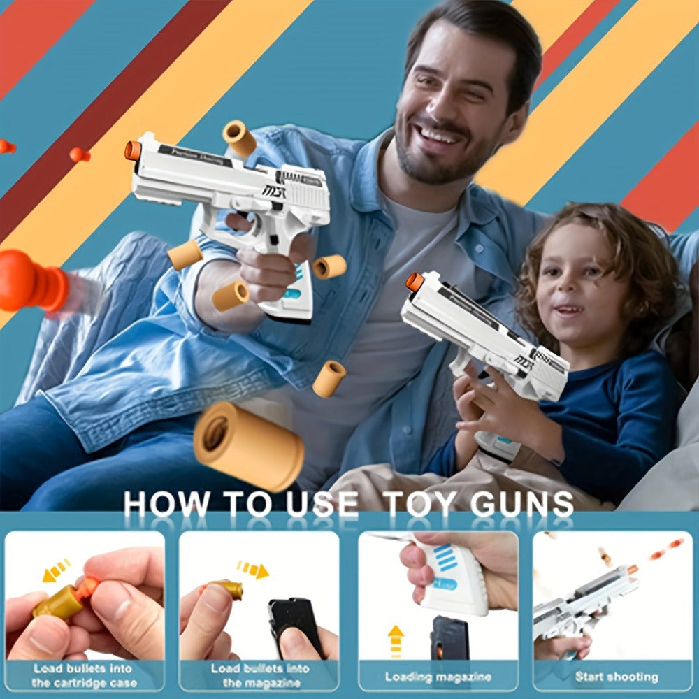 2025 USP Toy Gun Soft Clip Pistol, Continuous Shooting, with 100 Bullets And 2 Magazines, Toy Foam Blaster, Cool Rapid-fire Toy Gun Educational Models, Outdoor Shooting Games, Halloween, Thanksgiving, Christmas, Birthday Gift for Boys Girls0