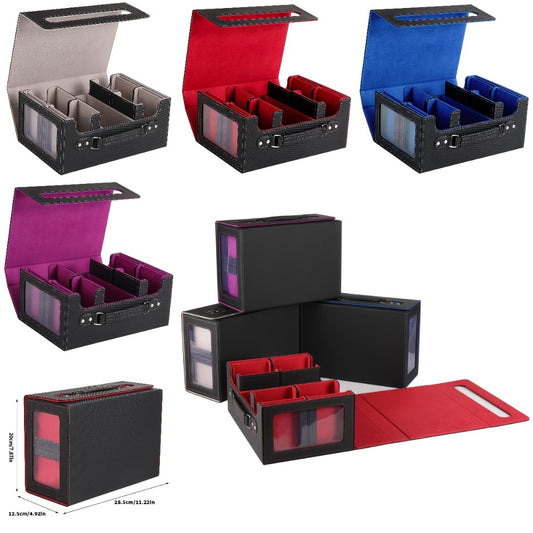 5-in-1 Card Storage Box 400+ Cards – Detachable Sports Card Organizer Display Case for Pokemon MTG Baseball Football TCG Trading Cards, Collector Gift, 4 Colors