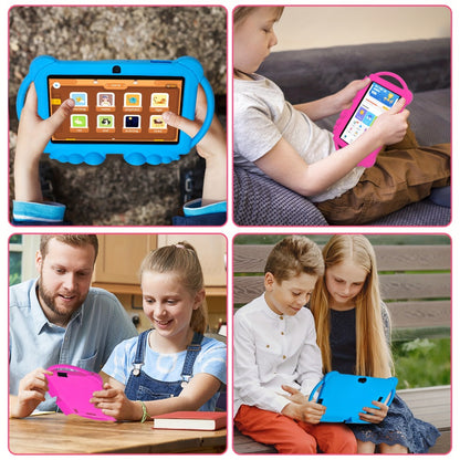 Tibuta 7 Inch Android 12 Kids Tablet – 32GB ROM, 4GB RAM, 2.4G WiFi, GMS, Eye Protection Display, Parental Control, Dual Cameras, Shock-Resistant Cover, Pink, Birthday Christmas Gift for Kids