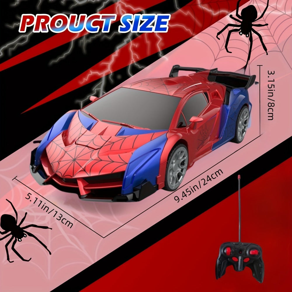 Spider Transformer RC Car for Kids – 1:18 Scale One-Button Transform Robot Toy Car with LED Headlights, 2.4GHz 360° Rotation Drift, Police Car Racing, Birthday Christmas Gift for Boys & Girls Ages 3+