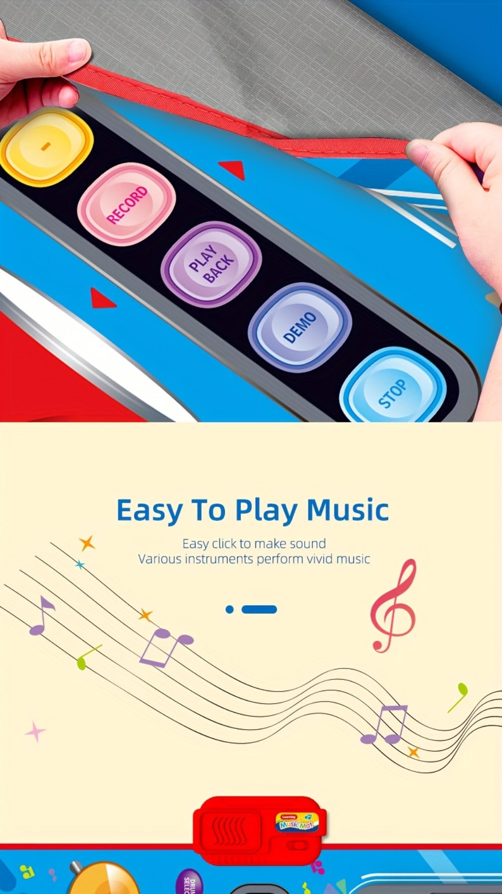 Multifunctional Electronic Drum Music Mat for Kids, Designed for Skill Development And Family Bonding