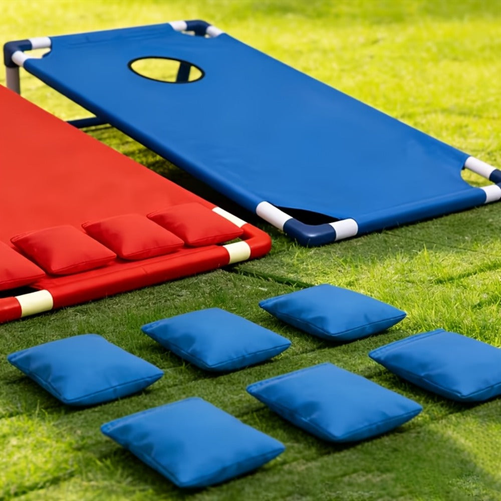 Portable Cornhole Game Set for Outdoor – 2 Boards with 12 Bean Bags & Storage Bag, Blue & Red, for Backyard Beach Tailgate Party Family Fun | Best Outdoor Gift for Adults and Kids
