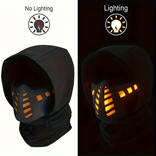LED Cyberpunk Cool Sci-Fi Futuristic Mask, Full Face Mask - Maximum for Cosplay Photo Props, Bar Club Rave Party Supplies, Gift & Collection, Men's Breathable, Halloween Music Festival Accessories