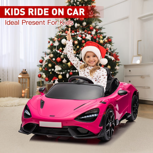 Kids Ride On Toy Car 12V Battery Powered Electric Vehicle, Ride On Toy for Children Christmas Gifts, with Hydraulic Doors, Parent Remote Control, LED Lights, MP3 Player, Smooth Start, 3 Speeds