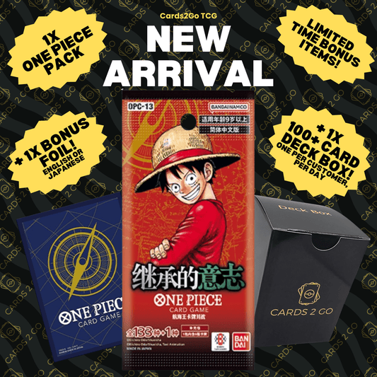 OnePiece Cards - One Piece Pack 1x SEALED AUTHENTIC OPC-13 (OP 13) Chinese + BONUS HOLOGRAPHIC CARD AND DECK BOX!