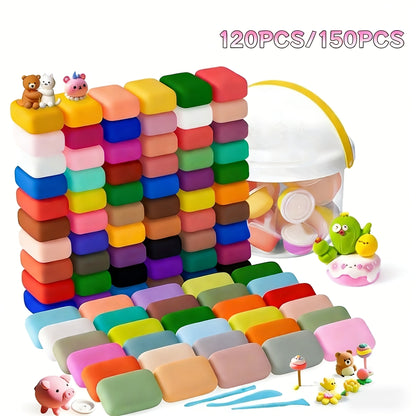 [120/150pcs Ultra-Light Clay Deluxe Set]36 Boxes + 114 Bags In Abundant Combination, 36 Vivid Metallic Shades for Free Mix & Match! Easy to Mold, Quick to Dry And Shape Well. Perfect for DIY Art Projects, Funny Clay Figure Making