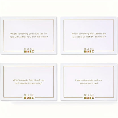 Tell Me More Conversation Card Game – Fun Icebreaker Question Cards for Friends, Family, Couples & Coworkers, Deep Talk Bonding Game for Game Night, Parties & Team Building