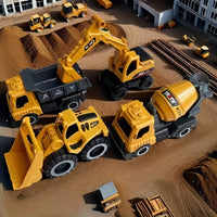 4 large construction vehicle sets