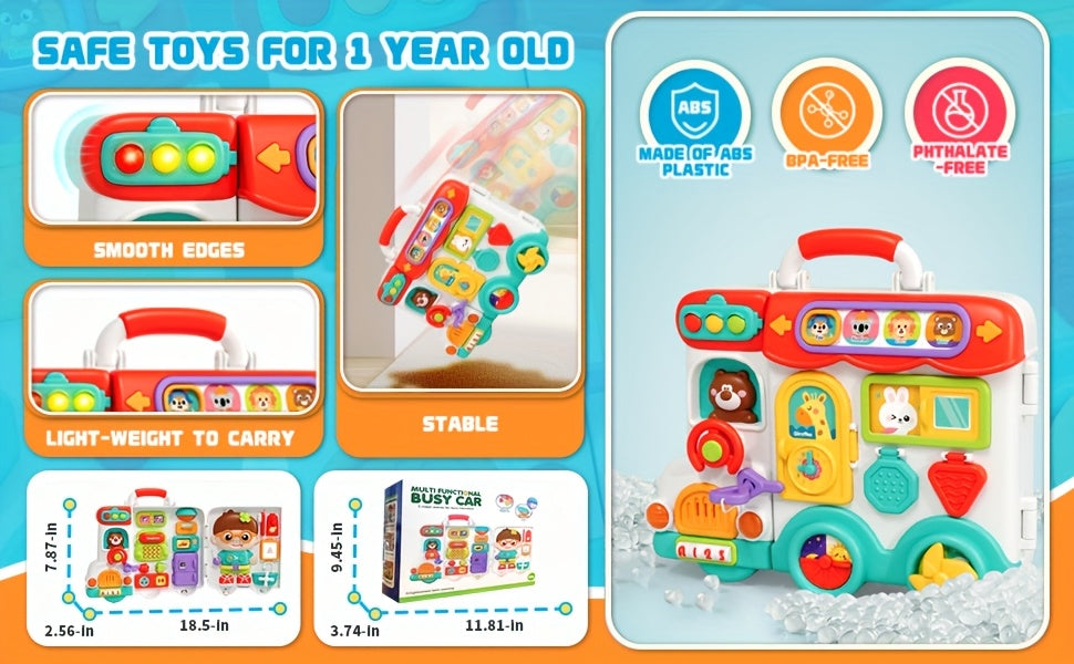 [Birthday Gift] 54in 1 Busy Board Toys for Toddler 18 Months, Educational Toys for 18 Months, Fine Motor Learning Baby Toys for 18 Months, Birthday Gift for 18 Months Boys Girls