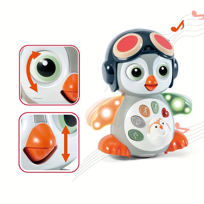 Baby Toys Penguin, Infant Musical Toys, Tummy Time Toys with Music & Lights, Light Up Learning Toys, Dancing Crawling Baby Toy, Baby Easter Basket Stuffers