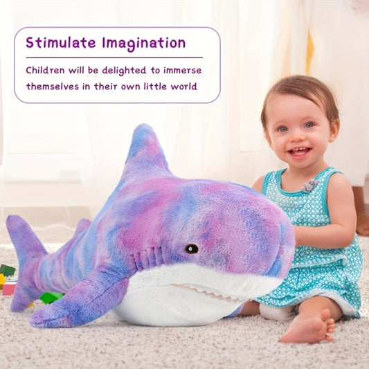 Shark Plush Pillow Stuffed Animal - Soft Cute Shark Throw Pillow for Couch, Kids Room Decor, Birthday Gift for Girls, Women & Ocean Animal Lovers, Mixed Colors