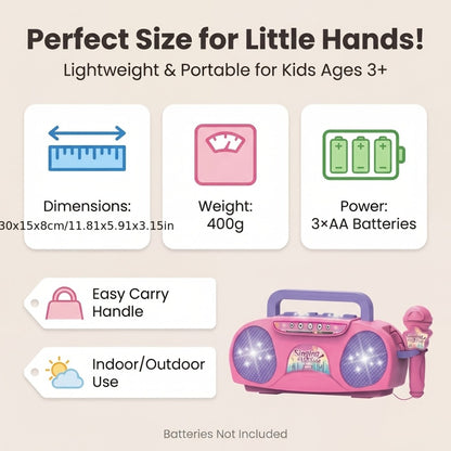 A Fantastic Light-Up Singing Toy for Kids Featuring a Microphone, Perfect for Birthdays And Holidays. This All-In-One Music Machine Is Ideal for Boys And Girls Aged 3 to 7