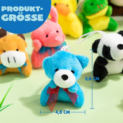Mini Animal Plush Toy Assortment 36 Pack — 3 Inch Bulk Stuffed Animals with Keychain, Party Favors for Kids, Carnival Prizes, Pinata Fillers, Goody Bag Stuffers, Birthday Christmas Classroom Rewards