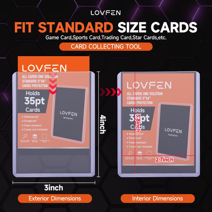 Trading Card Toploads 100 Pack + 100 Card Sleeves – Premium Hard Plastic 3x4 Top Loaders for Baseball Sports Cards, TCG Pokemon Collector Card Protectors Holder Set