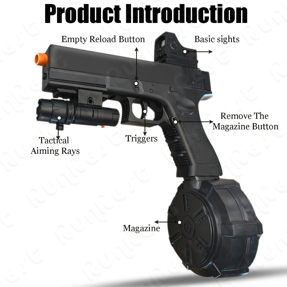 New Electric Fully Automatic Shooting Toy Gun, Outdoor Sports Interactive Game Toy, Rechargeable Portable Gun Toy, Long Battery Life - Suitable For Outdoor And Indoor Team Collaboration Game Toys. Halloween, Christmas, Birthday Party Gifts