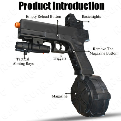 New Electric Fully Automatic Shooting Toy Gun, Outdoor Sports Interactive Game Toy, Rechargeable Portable Gun Toy, Long Battery Life - Suitable For Outdoor And Indoor Team Collaboration Game Toys. Halloween, Christmas, Birthday Party Gifts