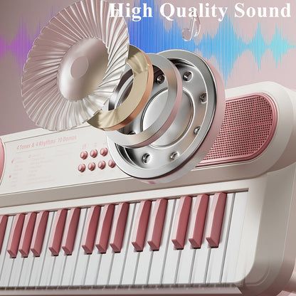White Kids Electronic Keyboard Musical Toy, Multi-function Instrument, Beginner's Piano for Boys & Girls, Finger Music Playset, Ideal for Christmas, Halloween, Birthday Gift, USB Or AA Batteries (not Included)