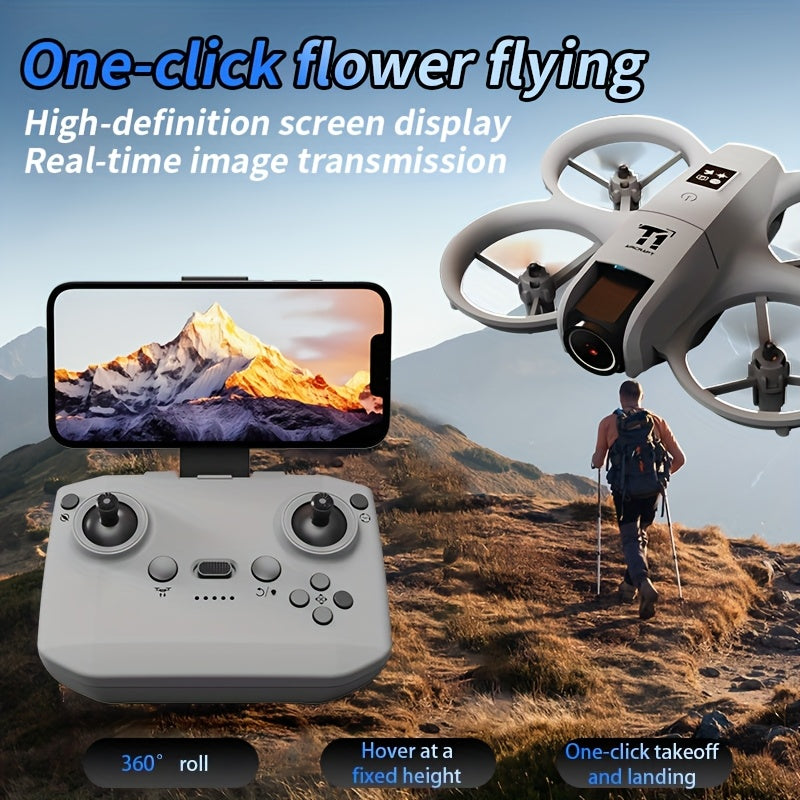2026 Upgraded 4K Remote Control Airplane, Automatic Hover One-key Return, Two Rechargeable Batteries Long-endurance Drone, Shock And Collision Design, One-key Roll, Optical Flow Vision Automatic Hover Function, WiFi Real-time Return Of Images