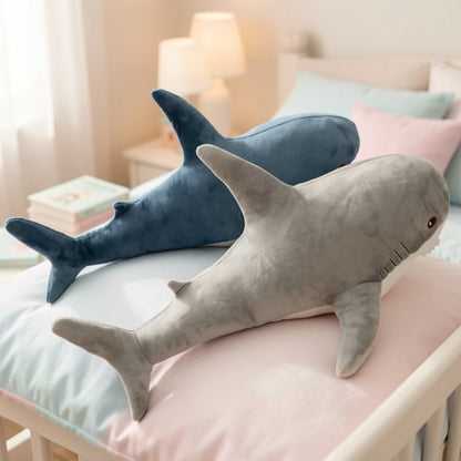 Shark Stuffed Animal Plush Pillow 24 Inch – Jumbo Soft Cute Shark Plush Toy for Kids Boys Girls Adults, Ocean Sea Animal Cuddle Pillow, Birthday Christmas Holiday Gift, Blue Grey Rainbow Colors