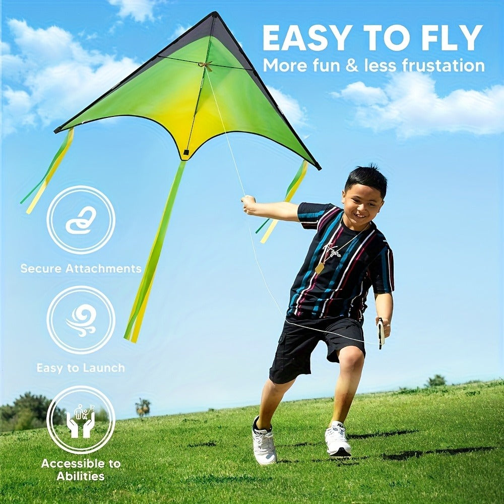 Delta Kite 3 Pack for Kids & Adults – Large Gradient Easy-to-Fly Kites with 262.5 Ft String, 58-Inch Wingspan, Stable in Light Wind, Outdoor Beach & Park Gift for Boys and Girls