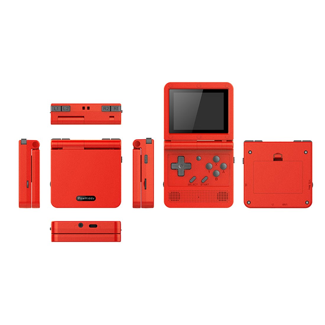 Handheld Game Console Powkiddy V90 – Foldable GBA SP Style 3.0" IPS 6000 Games