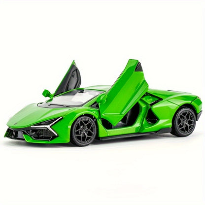 Lamborghini Diecast Car Model 1:36 Scale Alloy Pullback with Openable Doors | Aerodynamic Supercar Replica | Collectible Toy Gift for Kids Adults Orange Green Red