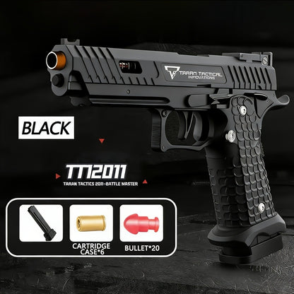 1pc/ 2pcs High Quality 2011 Battle Master Semi-automatic Soft Toy Gun, Including 1 Magazine, 6 Bullets, 20 Actual Combat Simulation Ammunition, Simulation Training Model, Safe ABS Plastic Material, Cartridge Case Discharge Design