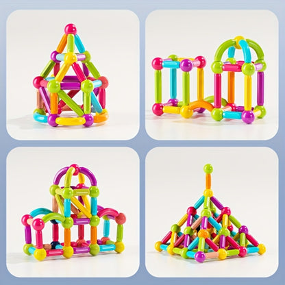 Creative Magnetic Sticks Building Set 28/58 Pcs – 3D Structure Construction STEM Toy for Kids, Stimulate Imagination & Creativity, Perfect for Family Classroom & Group Play Ages 3+