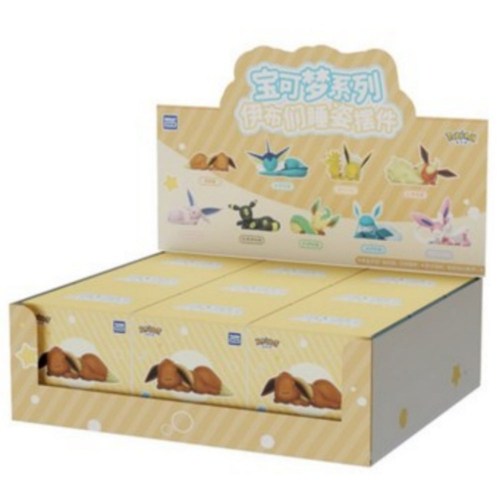 [CN] Pokemon Sleepy Pose Eevee Blind Box Eeveelutions Blind Box - Cute Kawaii Eeveelutions Sleep Pose Figures- Vaporeon Sylveon Espeon Umbreon Leafeon Glaceon - Desktop Ornament Mystery Toy - Simplified Chinese