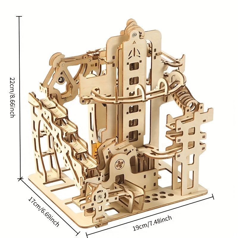 3D Puzzle For Adults, Wooden Ball Track, STEM Project, Two Sets Of Expansion For Male And Female Home Decoration Enthusiasts, High-difficulty Wooden Building Model Holiday Gift Birthday Gift