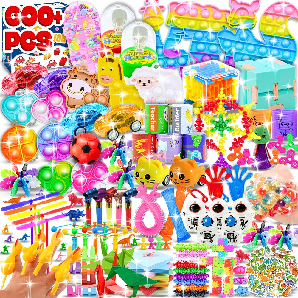 Party Favor Toys Bulk 600 Pieces – Mixed Color Fidget Toys & Novelty Prizes for Easter Egg Fillers, Goodie Bags, Classroom Rewards, Birthday Parties & Holiday Gifts