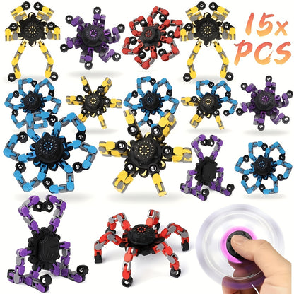 10/15pcs of Assorted Fidget Spinners, Robot Fingertip Toys, Stress-Relief Spinners, Innovative Mechanical Gyro Toys, Party Additions