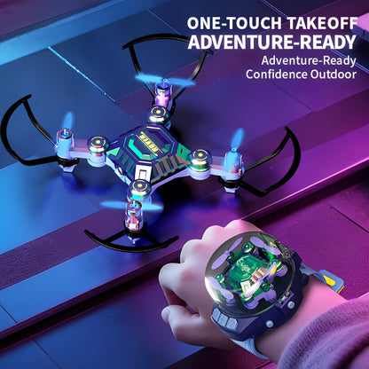 2 Rechargeable Batteries, Quadcopter Hovering, Watch Storage, Mini Quadcopter Remote Control Aircraft, Beginner's Gift Affordable Indoor And Outdoor Drone, Christmas Halloween Gifts for Boys And Girls