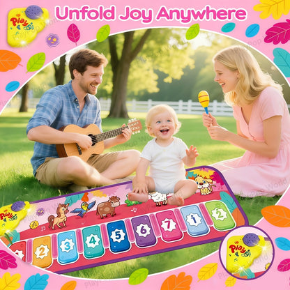 Children's Electronic Toy Farm Animal Piano Mat, Kids' Musical Carpet Play Mat, Children's Sensory Educational Learning Dance Keyboard Touch Blanket, Easter, Christmas, Birthday Gift, Suitable for 0+ Girls and Boys | Indoor/Outdoor Toy