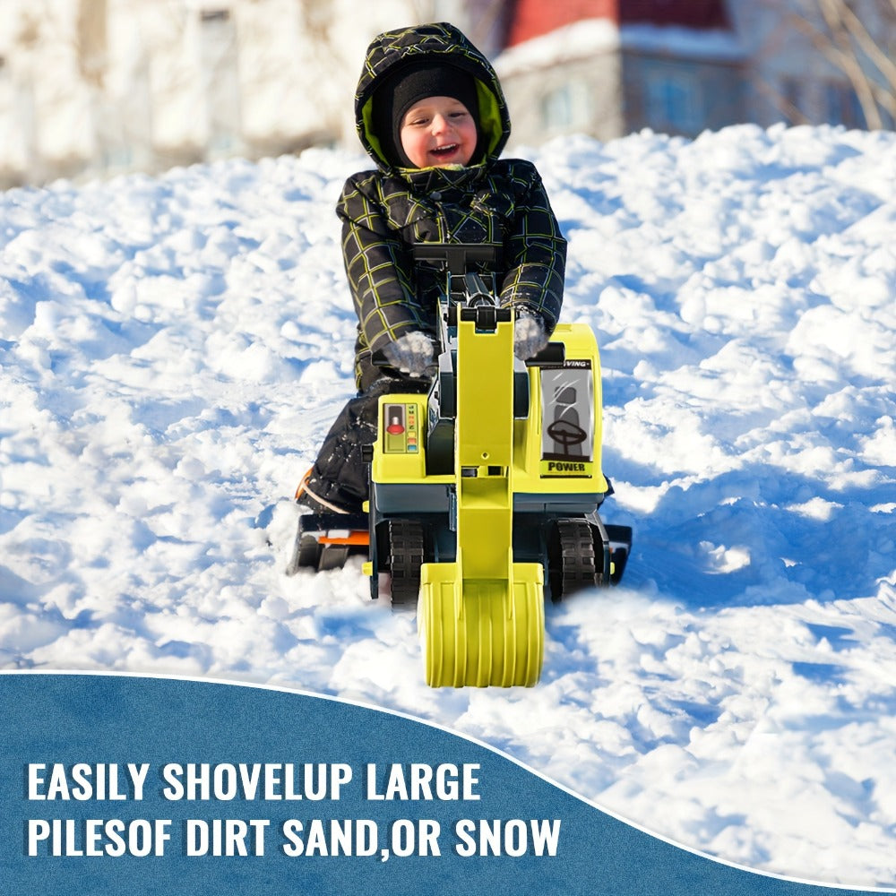 Kids Ride On Excavator Toy Large Beach Sand Digger with Working Scoop Arm – Outdoor Engineering Construction Toy for Toddlers Ages 2-6, Parent Child Interactive Sandbox Play, Birthday Christmas Gift Boys Girls