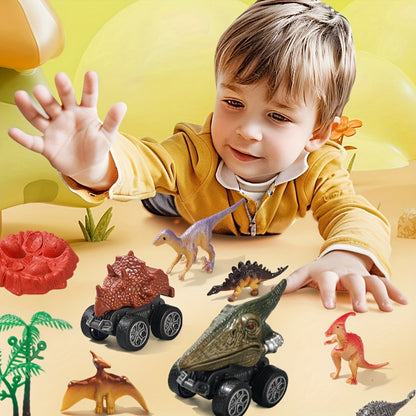Car Toy Set, Dinosaur Truck Children's Toy Tyrannosaurus Rex Model, Dinosaur Car Combination, Boy Toy Car Gift, Birthday Small Random Dinosaur