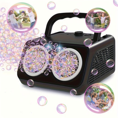 [Double Fan Bubble Machine] 1/ 2 Sets - Party Essential, Atmosphere Bubble Machine, Indoor and Outdoor Children's Toys, Wedding, Birthday, Halloween and Christmas Gifts (excluding Batteries and Foam Liquid), Activities and Entertainment