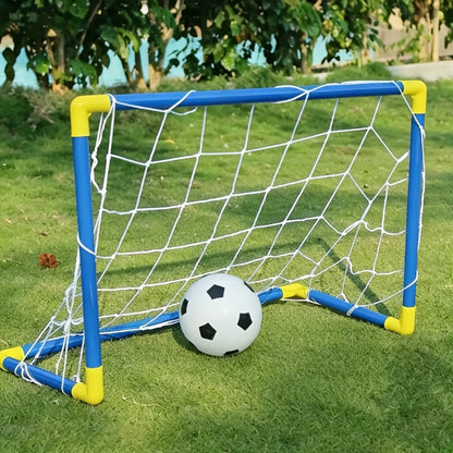 Kids Soccer Goal Set 2 Balls 2 Goals Portable Easy-Assemble Youth Soccer Football Set Indoor Outdoor Backyard Family Game Birthday Christmas Gift Boys Girls Ages 3+