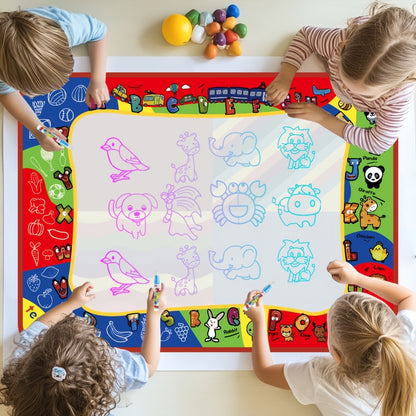 Reusable Water Doodle Mat for Kids with 2 Water Pens – Large Size Mess-Free Drawing Pad, Non-Toxic Educational Art Toy, Interactive Gift for Boys & Girls Ages 2-8