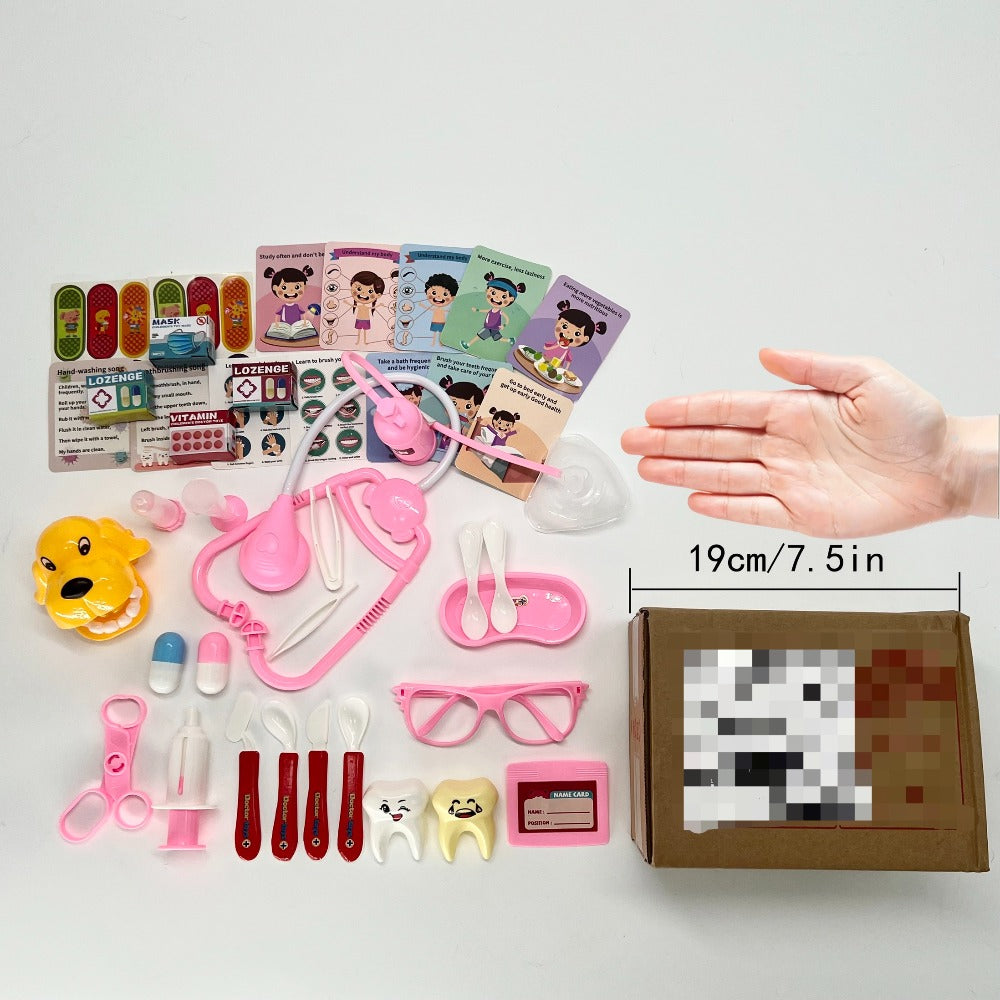 Pink Doctor Kit for Girls 40pcs – Pretend Play Nurse Toy Set with Stethoscope, Syringe & Dental Accessories, Simulation Doctor Toy for Kids Ages 3+, Birthday & Christmas Gift