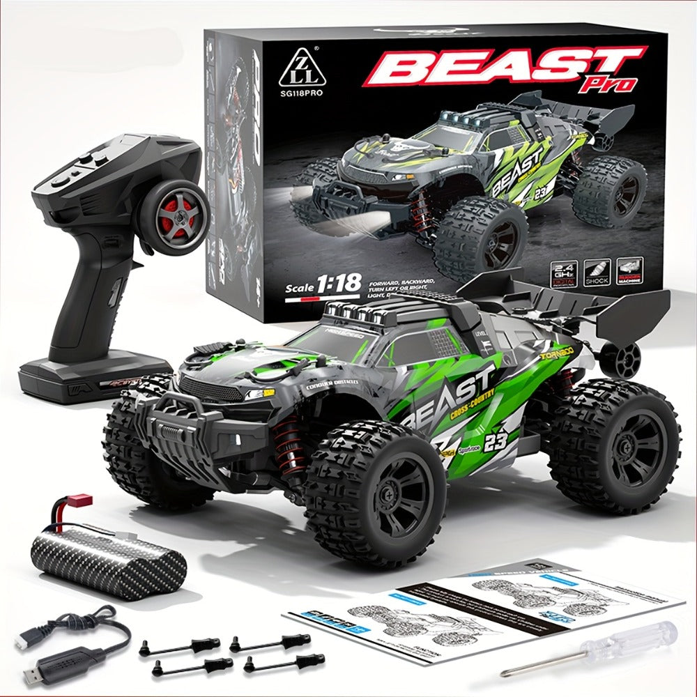 High Speed RC Off-Road Car 70KM/H Brushless Motor 1:14 1:16 Scale – Remote Control Monster Truck with Dual Battery Option, 4WD All-Terrain Vehicle Toy for Boys Kids & Adults, Birthday Gift