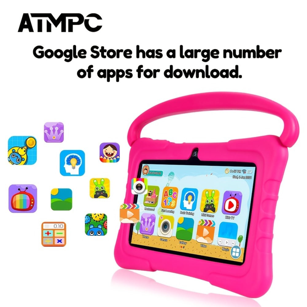 Kids Tablet 7 Inch Android 11 with Iwawa App, Parental Controls, 3GB RAM 32GB ROM, 2.4G WiFi Bluetooth, Learning Tablet for Boys & Girls, Educational Toy Gift for Toddlers Ages 3-10, Red & Blue