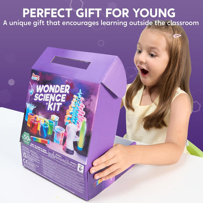 STEM Science Kit for Kids 50+ Experiments — Crystal Tree Growing Kit, Lava Lamp, Volcano Chemistry Set, Educational Science Toy Gift for Boys Girls Ages 6-12, Birthday Christmas Homeschool