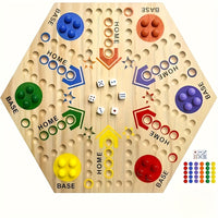 1 set of double-sided wooden chessboard