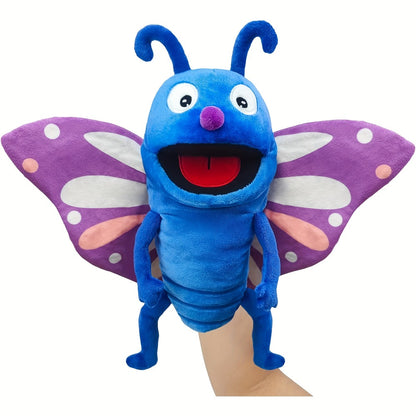 13" Realistic Insect Animal Hand Puppet For Kids, Insect Hand Puppet With Movable Mouth, Soft Stuffed Bee Ladybird Dragonfly Butterfly Ant Caterpillar Puppet Story Toy Puppets Role Play Show Game