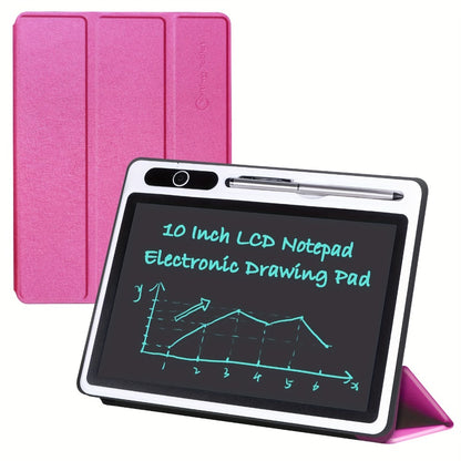 LCD Writing Tablet with Case 10.1 Inch – Electronic Handwriting Pad Doodle Board for Adults Kids Home School & Office | Digital Drawing Note-Taking Memo Board with Lock | Pink Black