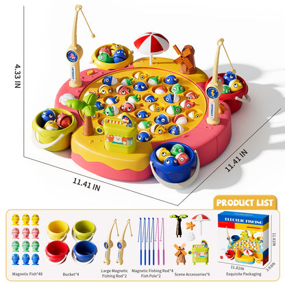 OCEAN 66pcs Magnetic Fishing Game for Kids Toys Boys Ages 3-5 4-6, Magnetic Fishing Toys with Fishing Rods, Birthday Gifts for 3 4 5 6 Year Old Boys Kids, Innovative Toys for Boys 3 to 5 Years 1-8 Players