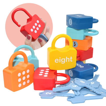 Preschool Math Lock and Key Counting Toy 10 Sets — Number Recognition Manipulative for Kids Ages 3-5, Color-Coded Kindergarten Math Activity, Montessori Hands-On Learning Toy, Birthday Christmas Gift