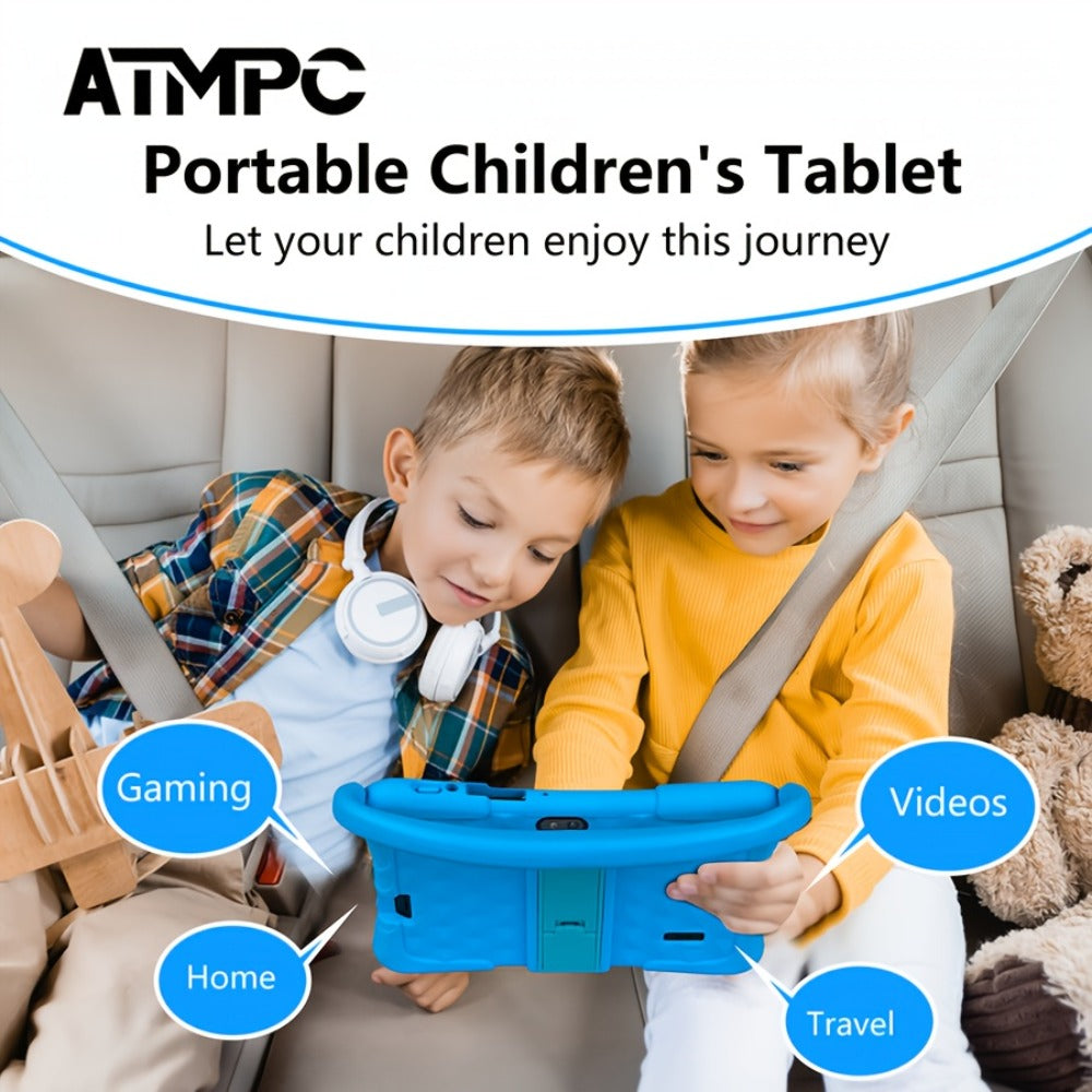 ATMPC 7 Inch Kids Handheld Tablet PC, Android 11 Tablet, 3GB RAM+32GB ROM, WIFI,DualCameras, Parental Controls App, Educational Games, Children's Mini Game, LearningMachine, Learning Tablet, New Year's Gift, Children's Enlightenment Tools