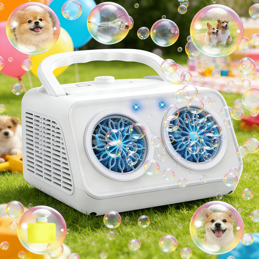 New Automatic Bubble Machine, Upgraded Bubble Blower with 2 Fans, Producing Over 20000 Bubbles Per Minute, 14 Portable Bubble Machines Operated by Plugins Or Batteries for Indoor And Outdoor Birthday